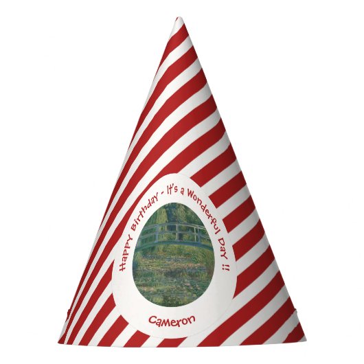 Monet's Water-Lily Pond en Footbridge Party Items Feesthoedjes (Voorkant)