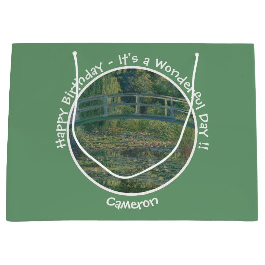 Monet's Water-Lily Pond en Footbridge Party Items Groot Cadeauzakje (Voorkant)