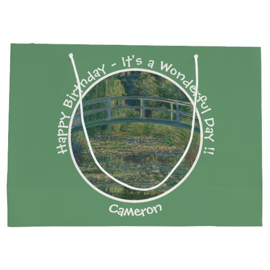 Monet's Water-Lily Pond en Footbridge Party Items Groot Cadeauzakje (Achterkant)
