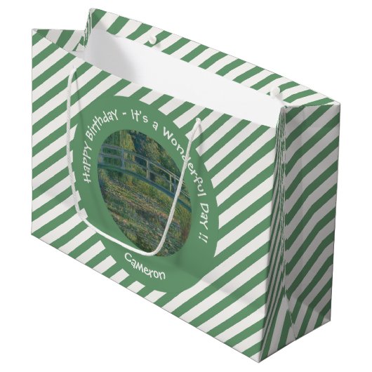 Monet's Water-Lily Pond en Footbridge Party Items Groot Cadeauzakje (Voorkant Gekanteld)
