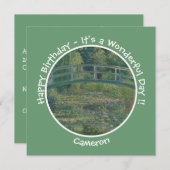 Monet's Water-Lily Pond en Footbridge Party Items Kaart (Voorkant / Achterkant)