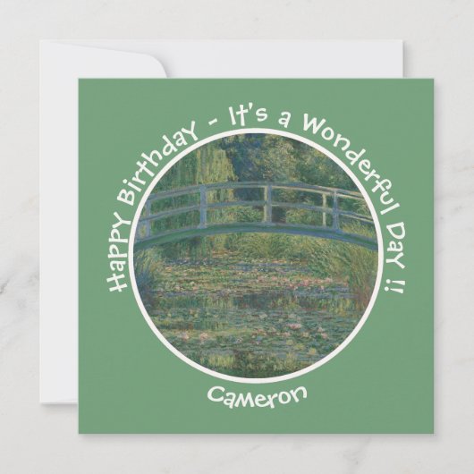 Monet's Water-Lily Pond en Footbridge Party Items Kaart (Voorkant)