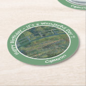 Monet's Water-Lily Pond en Footbridge Party Items Ronde Kartonnen Onderzetter (Gebogen)