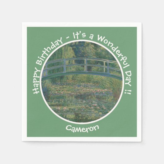 Monet's Water-Lily Pond en Footbridge Party Items Servet (Voorkant)