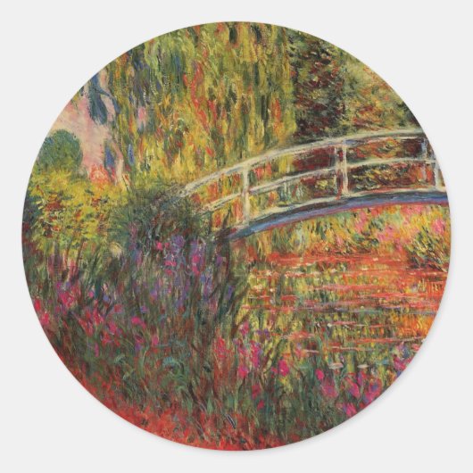 Monet's Water Lily Pond Ronde Sticker (Voorkant)