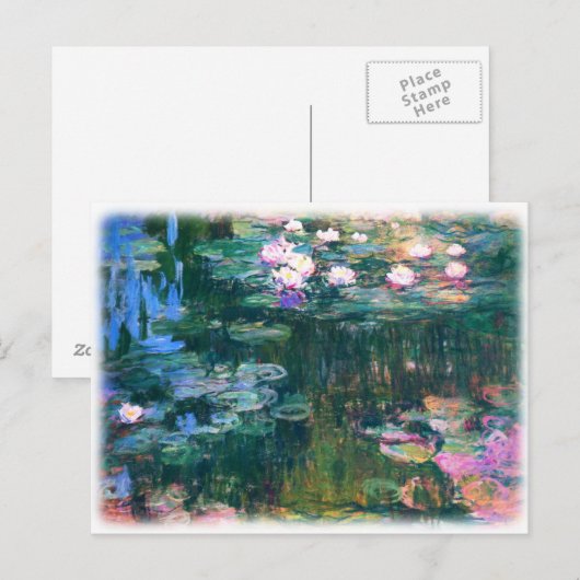 Monet's waterlelies briefkaart (Voorkant / Achterkant)