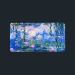 Monet's waterlelies etiket<br><div class="desc">Monet's waterlelies. Ga naar mijn winkel voor een interessanter design en meer kleurenkeuze. => zazzle.com/iwheels*</div>