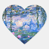 Monet's Waterlelies Hart Sticker (Voorkant)