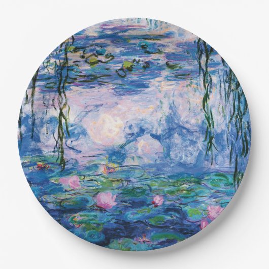 Monet's waterlelies papieren bordje (Voorkant)