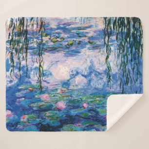 Monet's waterlelies sherpa deken