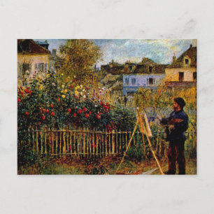 Monetschilderij in zijn tuin door Claude Monet Briefkaart