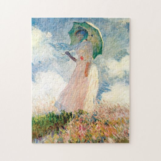Monetvrouw met een parasolpuzzel legpuzzel (Verticaal)