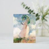 Monetvrouw met een parasoluitvindingen kaart (Staand voorkant)