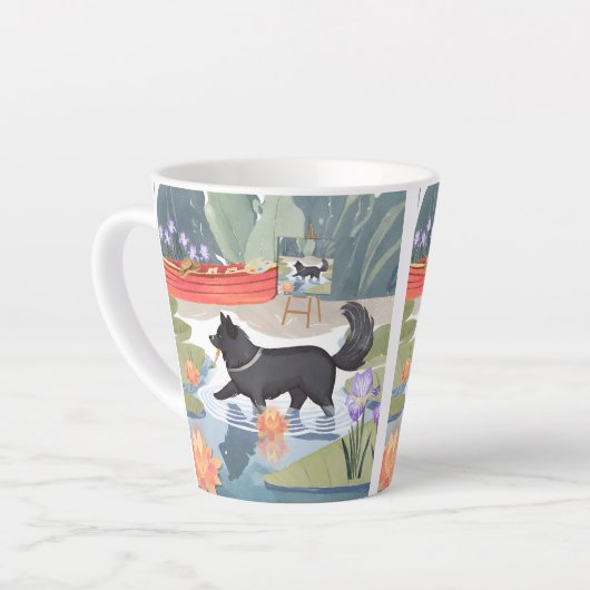 MONETZ LITTLE HELPER zwarte hond Latte Mok (Linkerhoek)