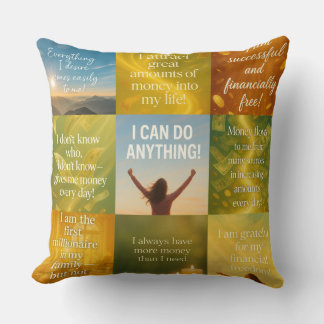 Money affirmation on pillow kussen