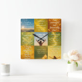 Money affirmation vierkante klok (Huis)