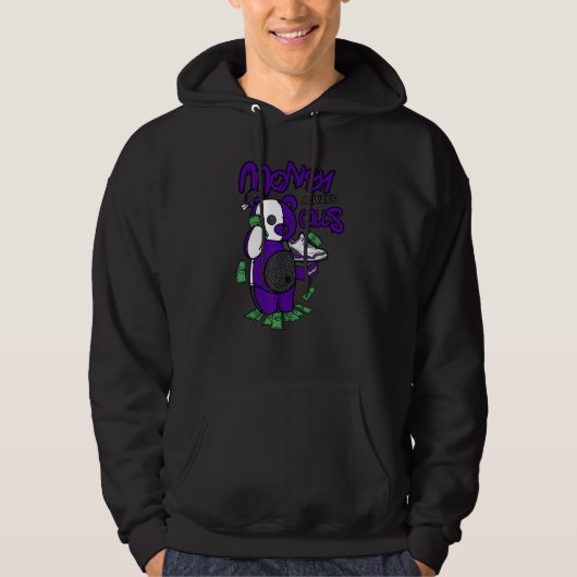Money Always Calls Bear Dripping Matching Dark Iri Hoodie (Voorkant)