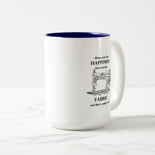 Money can Buy Fabric Sewing Machine  Mok (Voorkant rechts)