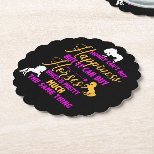 Money Can Buy Horses Purple Yellow Kartonnen Onderzetters (Gekanteld)