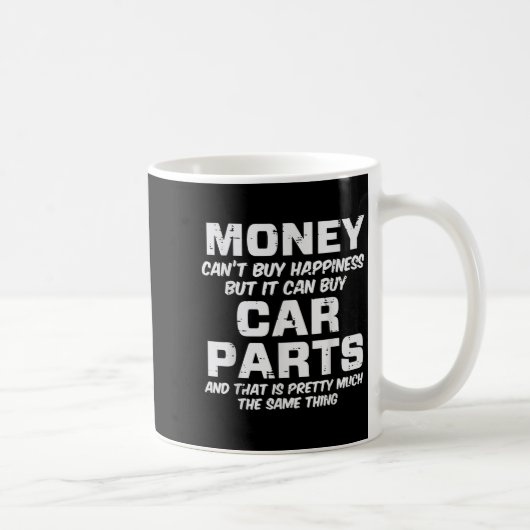 Money Cant Buy Hapness Car Parts Funny Auto Mechan Koffiemok (Rechts)