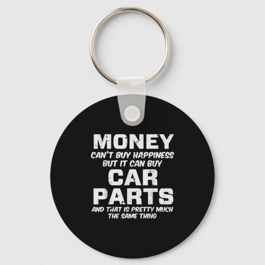 Money Cant Buy Hapness Car Parts Funny Auto Mechan Sleutelhanger (Voorkant)