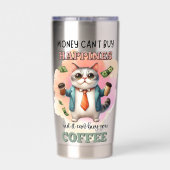 Money Can't Buy Happiness Funny Cat Lover Gift  Geïsoleerde Drinkbeker (Achterkant)