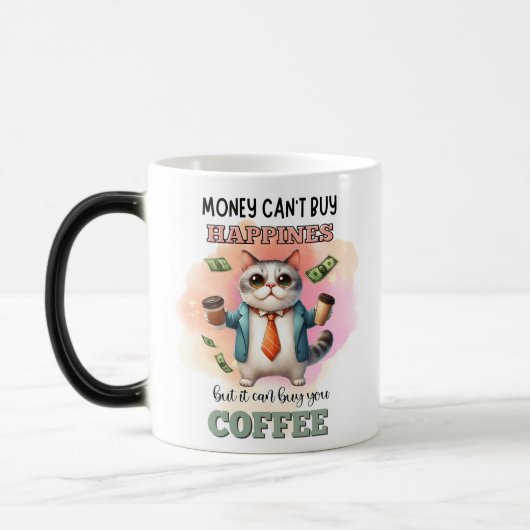 Money Can't Buy Happiness Funny Cat Lover Gift  Magische Mok (Links)