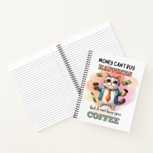 Money Can't Buy Happiness Funny Cat Lover Gift  Notitieboek (Binnen)