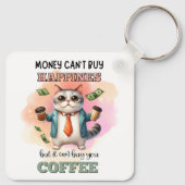 Money Can't Buy Happiness Funny Cat Lover Gift  Sleutelhanger (Achterkant)