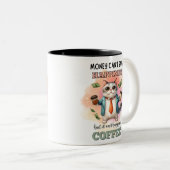 Money Can't Buy Happiness Funny Cat Lover Gift  Tweekleurige Koffiemok (Voorkant rechts)