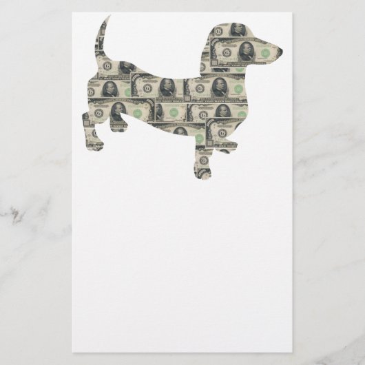Money Dachshund Wall Street Briefpapier (Voorkant)
