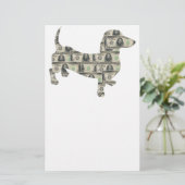 Money Dachshund Wall Street Briefpapier (Staand voorkant)