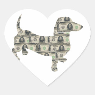 Money Dachshund Wall Street Hart Sticker