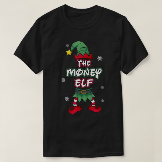 Money Elf kerstpyjama pjs matching family gr. T-shirt (Design voorkant)