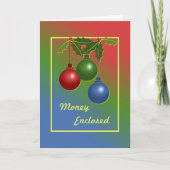 Money Enclosed Ormament en Holly Kerstmis Kaart (Voorkant)