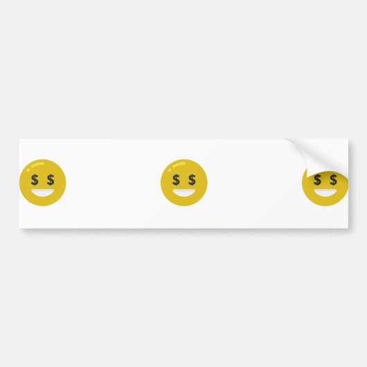 money eye emoji bumpersticker (Voorkant)