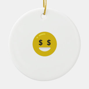 money eye emoji keramisch ornament