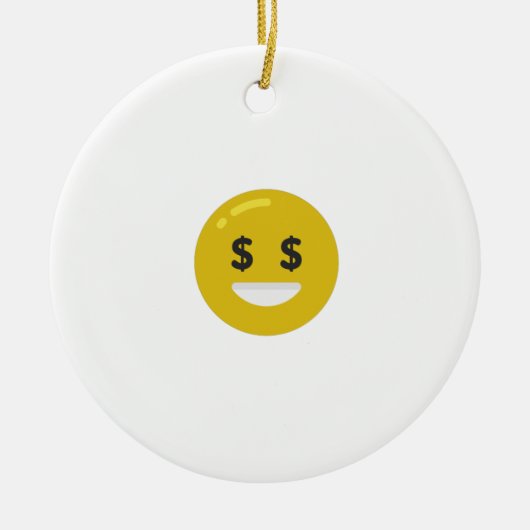 money eye emoji keramisch ornament (Voorkant)