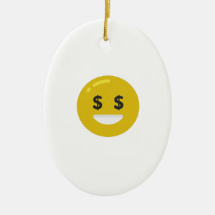 money eye emoji keramisch ornament