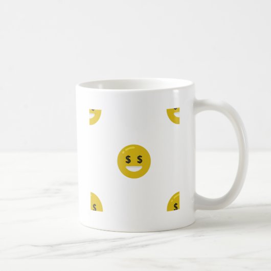 money eye emoji koffiemok (Rechts)