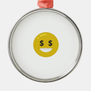 money eye emoji metalen ornament