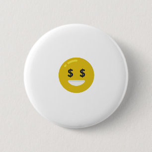 money eye emoji ronde button 5,7 cm