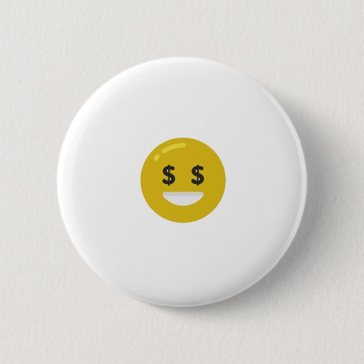 money eye emoji ronde button 5,7 cm (Voorkant)