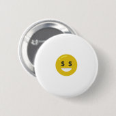 money eye emoji ronde button 5,7 cm (Voorkant /achterkant)