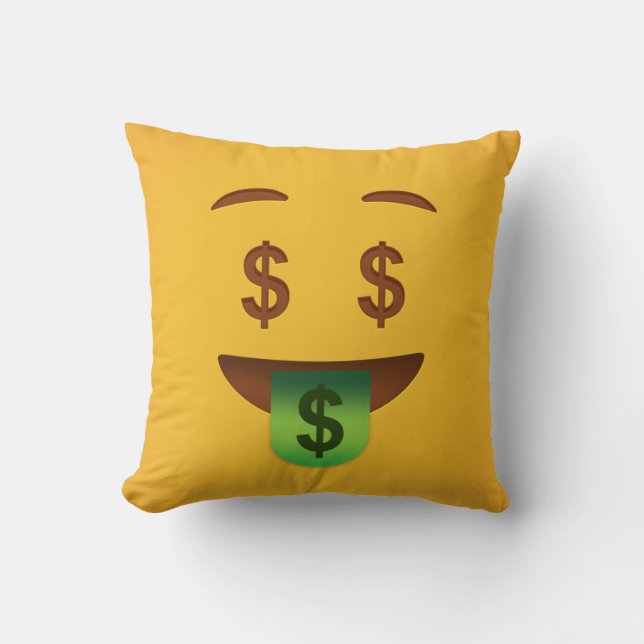Money Face Emoji   Kussen (Voorkant)