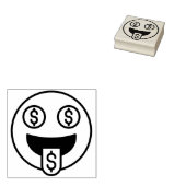 Money Face Emoji Rubber Stamp Rubberstempel (Gestempeld)
