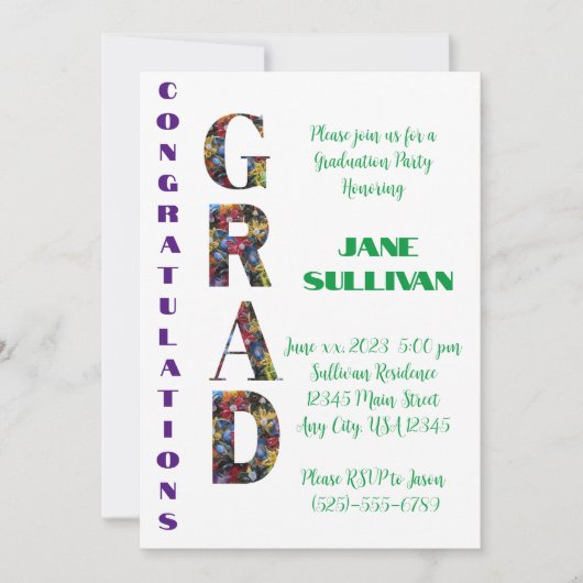 Money Lei Gefeliciteerd AFSTUDEERDER uitnodiging (Voorkant)