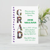 Money Lei Gefeliciteerd AFSTUDEERDER uitnodiging (Staand voorkant)