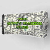 "Money Maker Club" Putter Head Hoesje Golfheadcover (Voorkant)