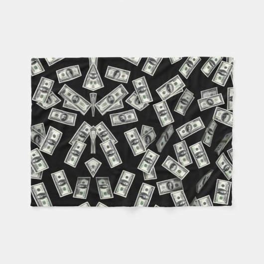 Money Maker Sierkussen Fleece Deken (Voorkant (Horizontaal))